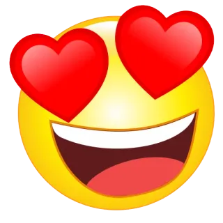😍 372ab531 emoji, smiley, liebe, herzaugen, zuneigung, emoticon, gelb whatsapp sticker