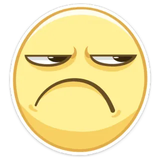 😝 bf5b69c4 Emoji, Sedih, Tidak bahagia, Ekspresi wajah, Kuning, Stiker, Kecewa telegram sticker