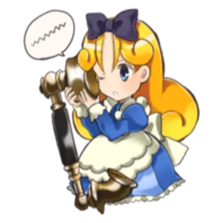 📱 83166f44 Cartone animato, Ragazza, Bionda, Telefono, Carina, Anime telegram sticker