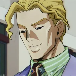 🐈 93ae33d5 Yoshikage Kira JoJo's Bizarre Adventure Anime, Nhân vật phản diện, Tóc vàng, Kira, Jojo whatsapp sticker
