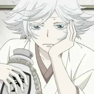 🍚 846e5643 Tomoe Kamisama Kiss Аниме, Манга, Дух лисы, Томоэ, Очень приятно, Бог, Грустно, Белые волосы telegram sticker