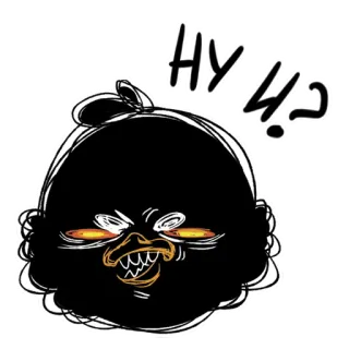 🤔 01b6ab60 НУ Ч? uccello, arrabbiato, domanda, cartone animato, umorismo, russo telegram sticker