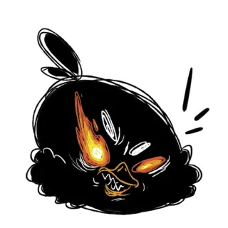 😤 291b8838 uccello arrabbiato, uccello, arrabbiato, fuoco, cartone animato telegram sticker