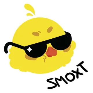 😎 9b1e17ad SMOXT anatra, occhiali da sole, cartone animato, giallo, carino, animale, uccello, cool telegram sticker