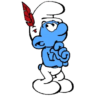 😟 3f4d0552 Smurf 漫画, 青, 白, スマーフ, キャラクター, 羽 whatsapp sticker