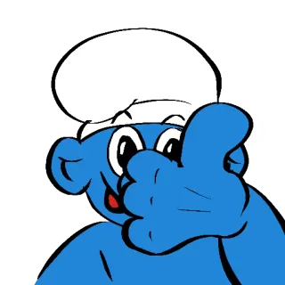 👍 a3497842 Smurf 만화, 파란색, 스머프, 몸짓, 캐릭터 telegram sticker