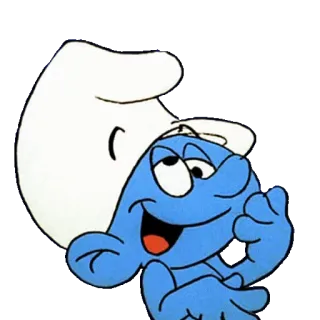 😵 a8037397 Smurf Kreskówka, Niebieski, Smerf, Szczęśliwy, Animacja telegram sticker