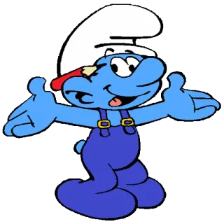 😀 dc6c83d5 Painter Smurf smurf, kreskówka, artysta, malarz, niebieski telegram sticker