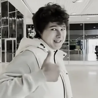 🌿 7513f5ed person, thumbs up, jacket, portrait, indoors whatsapp sticker