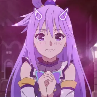 🥲 253440aa Aqua Konosuba Anime, Viola, Carino, Piangendo, Triste telegram sticker