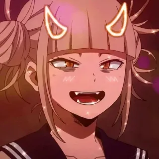 😊 36088a48 Toga Himiko My Hero Academia Anime, Cattivo, Corna, Scolara, Carino telegram sticker