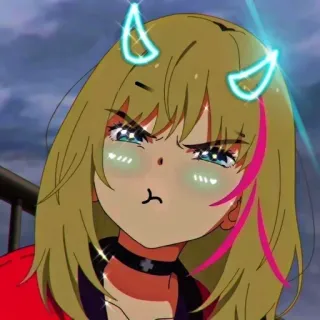 😤 f7eaa33f Anime, Ragazza, Diavolo, Corna, Arrabbiata telegram sticker