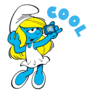 📸 62d1d37b Smurfette COOL Smerfetka, Smerfy, Kreskówka, Fajne telegram sticker