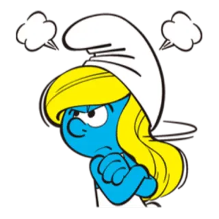 😠 8eb5347b Smurfette The Smurfs Kreskówka, Smerfetka, Zły, Smerfy, Postać telegram sticker