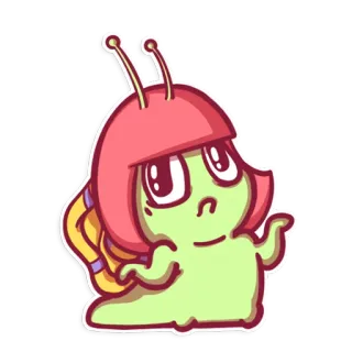 🤔 3227824a slak, cartoon, schattig, sticker, kawaii, personage telegram sticker