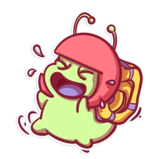 🤣 3f16e45a cartoon, slak, schattig, helm, sticker, kawaii telegram sticker