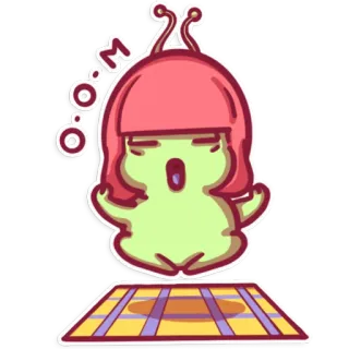 🧘‍♀️ 53655095 O.o.M Alien, Grappig, Leuk, Sticker, Cartoon telegram sticker
