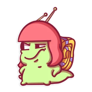 🤨 916c7a4d Slak, Cartoon, Schattig, Personage, Grappig, Wonderlijk telegram sticker