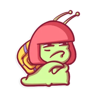 😒 beb010b7 Slak, Cartoon, Personage, Schattig, Sticker telegram sticker
