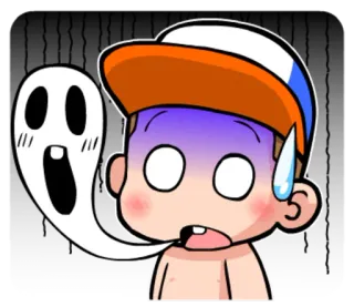 😰 3f063d45 ghost, scared, anime, cartoon, shocked, fear telegram sticker