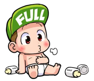 😶 94df716c FULL baby, bottle, sticker, full, cartoon, diaper, child, infant telegram sticker