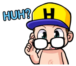 😳 9524c0b6 HUH? huh, question, confused, cartoon, expression telegram sticker