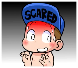 😅 cce2ad13 SCARED scared, cartoon, anxious, worried, fearful, nervous telegram sticker