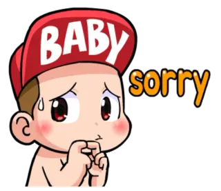 🙏 d78dd086 BABY sorry cute, baby, sorry, apology, cartoon, regret, kawaii telegram sticker