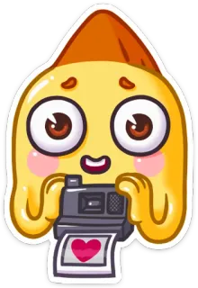 📷 4f888e80 Emoji, Sticker, Dessin animé, Coeur, Appareil photo, Photographie whatsapp sticker