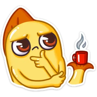 🙄 73dc0217 emoji, penser, café, mignon, autocollant, pensif, kawaii whatsapp sticker
