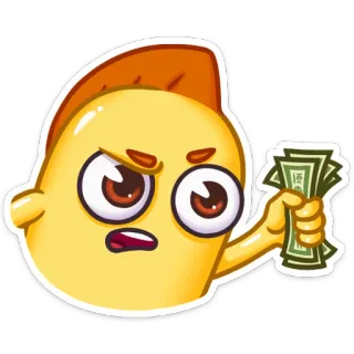 💰 a7d2535c argent, espèces, emoji, sticker, jaune, dessin animé whatsapp sticker