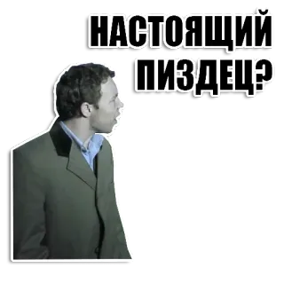 ☠️ 1f629438 НАСТОЯЩИЙ ПИЗДЕЦ? ผู้ชาย, สติกเกอร์, รัสเซีย, หยาบคาย, การแสดงออก, อารมณ์ telegram sticker