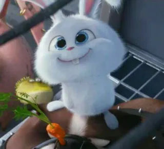 🍙 edacacd3 Snowball The Secret Life of Pets kelinci, lucu, bunny, putih, binatang, hewan peliharaan telegram sticker