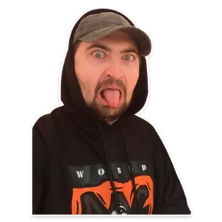 😛 3f6cc90e WORLD pria, hoodie, lidah, wajah, ekspresi telegram sticker