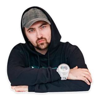 😑 ee93555a orang, pria, hoodie, topi, potret, stiker telegram sticker