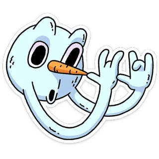 🤥 17eb1000 Schneemann, Cartoon, Winter, Karotte, Rockhand, Lustig, Cool telegram sticker