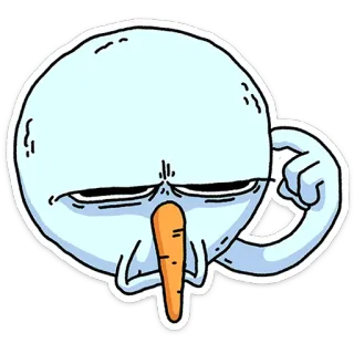 ☝️ ae01474c Cartoon, Schneemann, Denken, Meme, Lustig telegram sticker