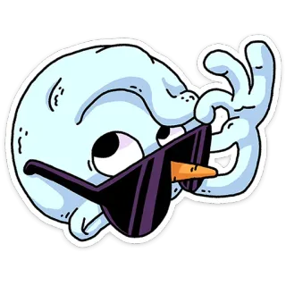 😎 c14c02dd Cartoon, Hand, Geste, Sonnenbrille, OK-Zeichen, Meme telegram sticker