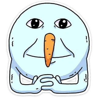 🙂 6abf8b2d bonhomme de neige, dessin animé, hiver, carotte, visage, yeux telegram sticker