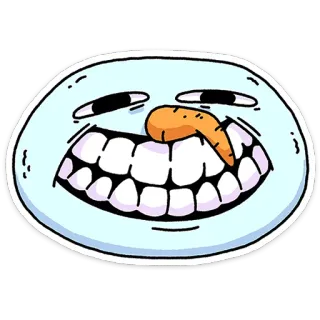 😁 84c25dc1 bonhomme de neige, dessin animé, drôle, visage, hiver, neige telegram sticker