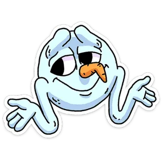 🤷‍♂️ c8524dec bonhomme de neige, dessin animé, hiver, glacial, haussement d'épaules, expression telegram sticker