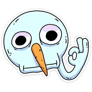 👌 c8da71f7 bonhomme de neige, geste OK, offensant, dessin animé, hiver, signe OK telegram sticker