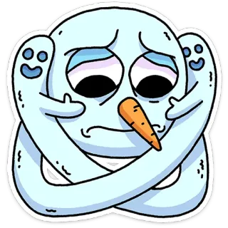 🤗 ebed7784 bonhomme de neige, doigt d'honneur, offensant, dessin animé, hiver, drôle telegram sticker
