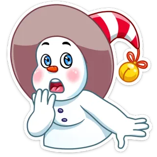 😬 460778fd 雪だるま, 冬, 漫画, びっくり, キャラクター, 雪, お祝い telegram sticker