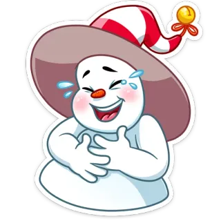 😂 49bcc28e 雪だるま, 漫画, 冬, 幸せ, 笑う, お祝い telegram sticker