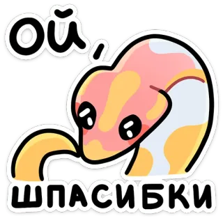 🐍 12251b19 Ой, ШПАСИБКИ cobra, fofo, desenho animado, animal, obrigado, spasibo telegram sticker