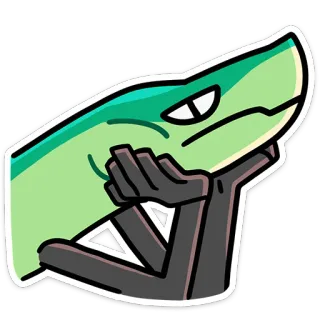 🐍 2f6443b2 tubarão, pensando, desenho animado, animal, ilustração, adesivo telegram sticker