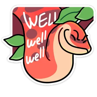 🐍 66a1a73e well well well cobra, olha olha olha, humor, sarcasmo, ilustração, réptil, meme telegram sticker
