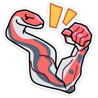 🐍 835af494 cobra, músculos, animal, força, fitness, desenho animado telegram sticker