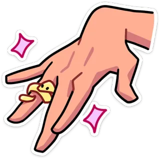 🐍 bbfdcc31 mão, anel, joias, dedo, desenho animado, brilho telegram sticker